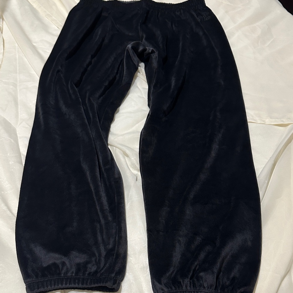 VS PINK Black Velvet Track Pants
